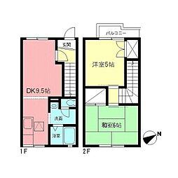 ハイネス井上 2DKの間取図画像