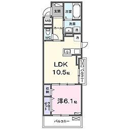 ヴィオラ 1LDKの間取図画像