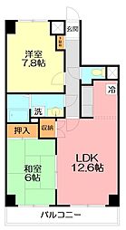 シャルマンエル 2LDKの間取図画像
