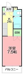 ビラ・ソレイユ 1Kの間取図画像