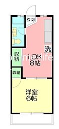 花園コーポ 1LDKの間取図画像