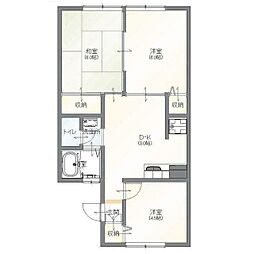 ハイツ尾崎A 3DKの間取図画像