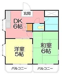ジュネパレス平塚.3 2DKの間取図画像
