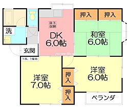 ハイツヒロ 3DKの間取図画像