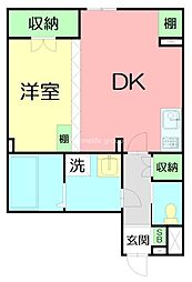 LaLuce 1DKの間取図画像