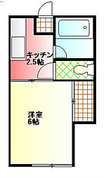 フジハウス 1Kの間取図画像