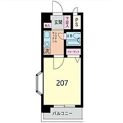 フジビューハイツ山下 1Kの間取図画像