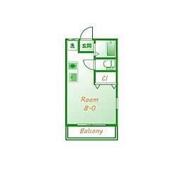 メゾンはる ワンルームの間取図画像