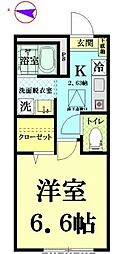 フラットヒル 1Kの間取図画像