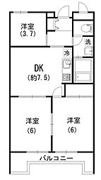 ヴァンハウス湘南平塚 3DKの間取図画像