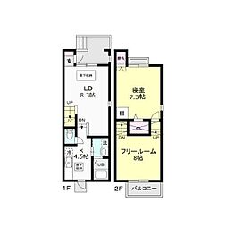 サンヒルズ湘南O. 2LDKの間取図画像