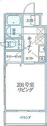 レッドロビン 1Kの間取図画像
