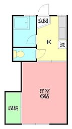 ルミエール 1Kの間取図画像