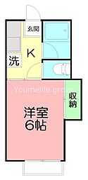 第1コーポ萩山 1Kの間取図画像