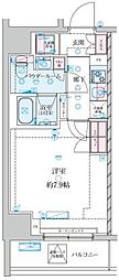 GENOVIA平塚III 9階1Kの間取り