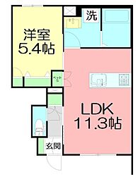 （仮称）桜ヶ丘3丁目メゾン 102 1階1LDKの間取り