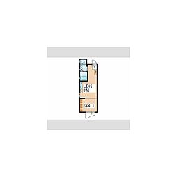 CooL 4階1LDKの間取り