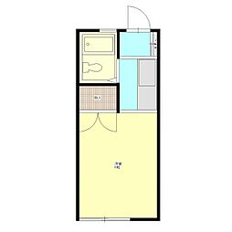 シャトーレ中里B 1Kの間取図画像