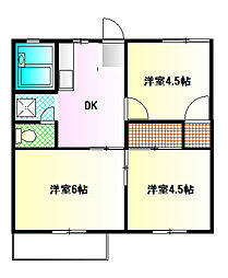 ハイツ山吹 3DKの間取図画像