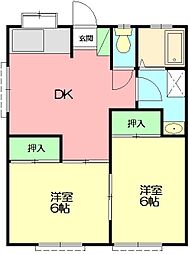 星崎アパート 1階2DKの間取り