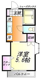 ヤマミチハイツ 1Kの間取図画像