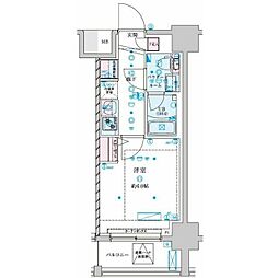 GENOVIA平塚IV 9階1Kの間取り
