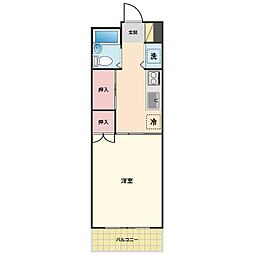 天野ハイツ 1Kの間取図画像