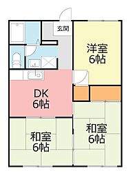 コーポ惣領 3DKの間取図画像