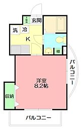 エクセル東海 1Kの間取図画像