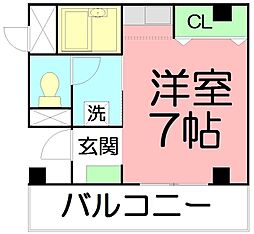 サン摩理 ワンルームの間取図画像