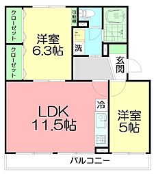 間取図画像 2LDK
