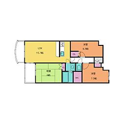 フィールドサン 3LDKの間取図画像