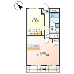 スカイヒルズ 1LDKの間取図画像