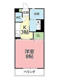 センチュリーハイム 1Kの間取図画像