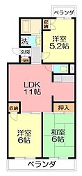 グレイスコート 3LDKの間取図画像
