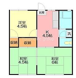 中村ハイツ 3Kの間取図画像