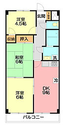 エスポワール若宮 3DKの間取図画像