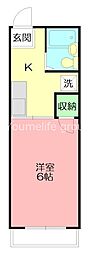 シティハイムエクセル2 1Kの間取図画像