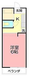 プリンスハウス 1Kの間取図画像
