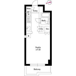 マウロア大磯 ワンルームの間取図画像