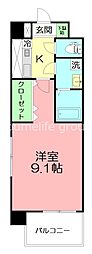 セレスティアル飛鳥 1Kの間取図画像