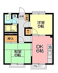 エステートピアひばりヶ丘 2DKの間取図画像