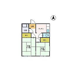 杉山アパート 2Kの間取図画像