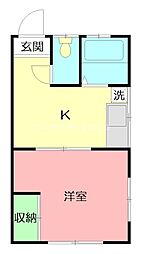 原田アパート西 1Kの間取図画像