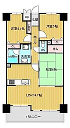 ビーバードルチェ玉手山 3LDKの間取図画像