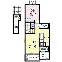 ファイン　フレイズ 2階1LDKの間取り