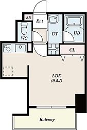 サムティ佐賀駅前Serena 7階ワンルームの間取り