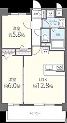 エグゼクティブ イーストタワー 3階2LDKの間取り