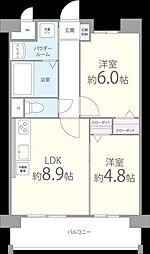 Blahights 8階2DKの間取り
