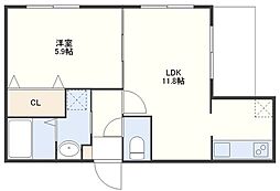 MOCO-DICE 1LDKの間取図画像